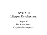 PSYC 2314 Lifespan Development