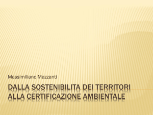 Dalla sostenibilita dei territori alla certificazione