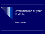 Diversification of your Portfolio