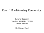 Econ 111 – Monetary Economics