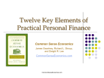 Twelve Key Elements of Practical Personal Finance