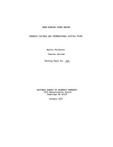 NBER WORKING PAPER SERIES DOMESTIC SAVINGS AND INTERNATIONAL CAPITAL FLOWS