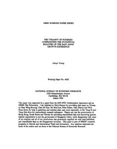 NBER WORKING PAPER SERIES THE TYRANNY OF NUMBERS: CONFRONTING THE STATISTICAL