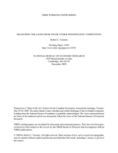 NBER WORKING PAPER SERIES Robert C. Feenstra