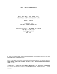 NBER WORKING PAPER SERIES RESOLVING THE GLOBAL IMBALANCE: Martin S. Feldstein