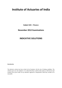 Institute of Actuaries of India    INDICATIVE SOLUTIONS  November 2012 Examinations 