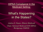 HIPAA Compliance in the Medicaid Setting: What`s Happening in the