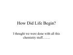 How Did Life Begin?