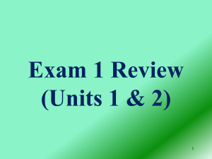 Exam 1 Review