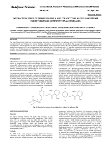 INTERACTION STUDY OF CURCULIGOSIDE A AND ITS AGLYCONE AS CYCLOOXYGENASE