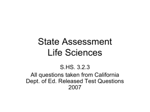 State Assessment Life Sciences