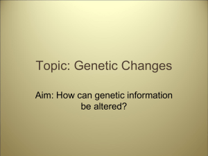 Topic: Genetic Mutations