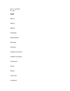 Bio 1C ACCESS 9-13-06  Mitosis: