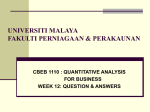 UNIVERSITY MALAYA FAKULTI PERNIAGAAN & PERAKAUNAN