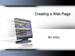 Creating a Web Page