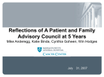 Reflections of A Patient and Family Advisory Council at 5