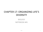 CHAPTER 17: ORGANIZING LIFE’S DIVERSITY