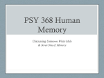 PSY 368 Human Memory - the Department of Psychology at Illinois