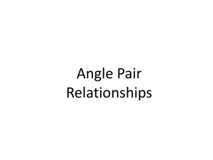 Notes on Angle pairs