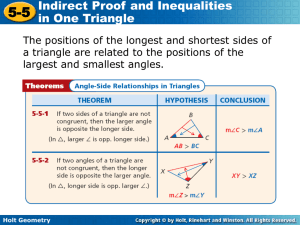 Holt Geometry 5-5 - White Plains Public Schools