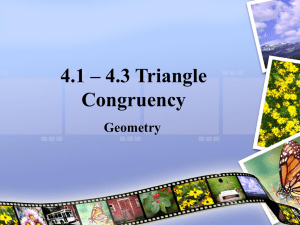 4.4 Proving Triangles are Congruent: ASA and AAS