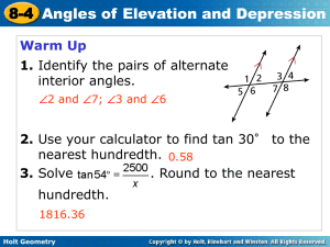 angle of depression