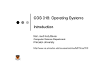 COS 318: Operating Systems Introduction Kai Li and Andy Bavier Computer Science Department