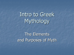 Greek Mythology What is Myth?