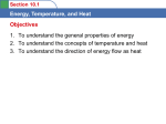 Section 10.1 Energy, Temperature, and Heat