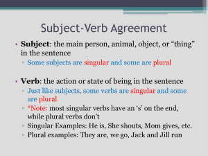 Subject-Verb Agreement