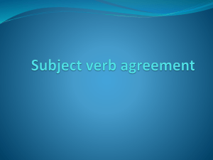 Subject verb agreement