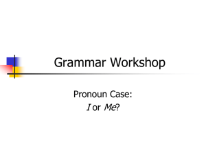 Grammar Workshop - Nashville State Community College