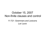 Non-finite clauses and control