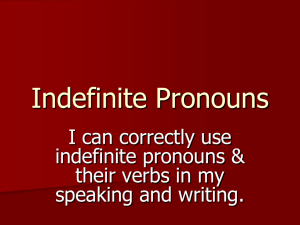 Indefinite Pronouns