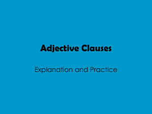 Adjective Clauses