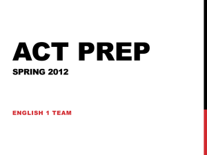 ACT prep Spring 2012 - Parkway C-2