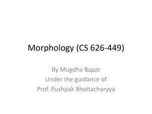 Morphology - CSE, IIT Bombay