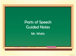 Parts of Speech Guided Notes