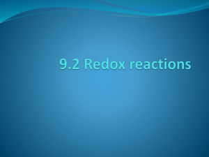 9.2 Redox reactions