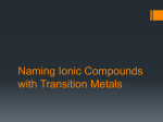 Naming Ionic Compounds with Transition Metals