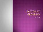 Factor By Grouping