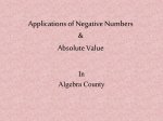 Applications of Negative Numbers & Absolute Value