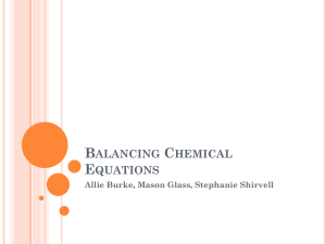 Balancing Chemical Equations