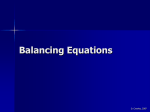 Balancing Equations