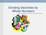 Dividing Decimals by Whole Numbers