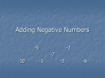 Adding Negative Numbers - The John Crosland School