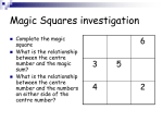 Magic Squares investigation