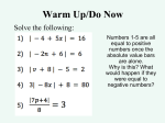 NOTES Absolute Value Functions