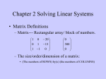 Chapter 2 Solving Linear Systems