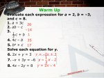 UNIT III Algebra 1 Section 4-6 Functions